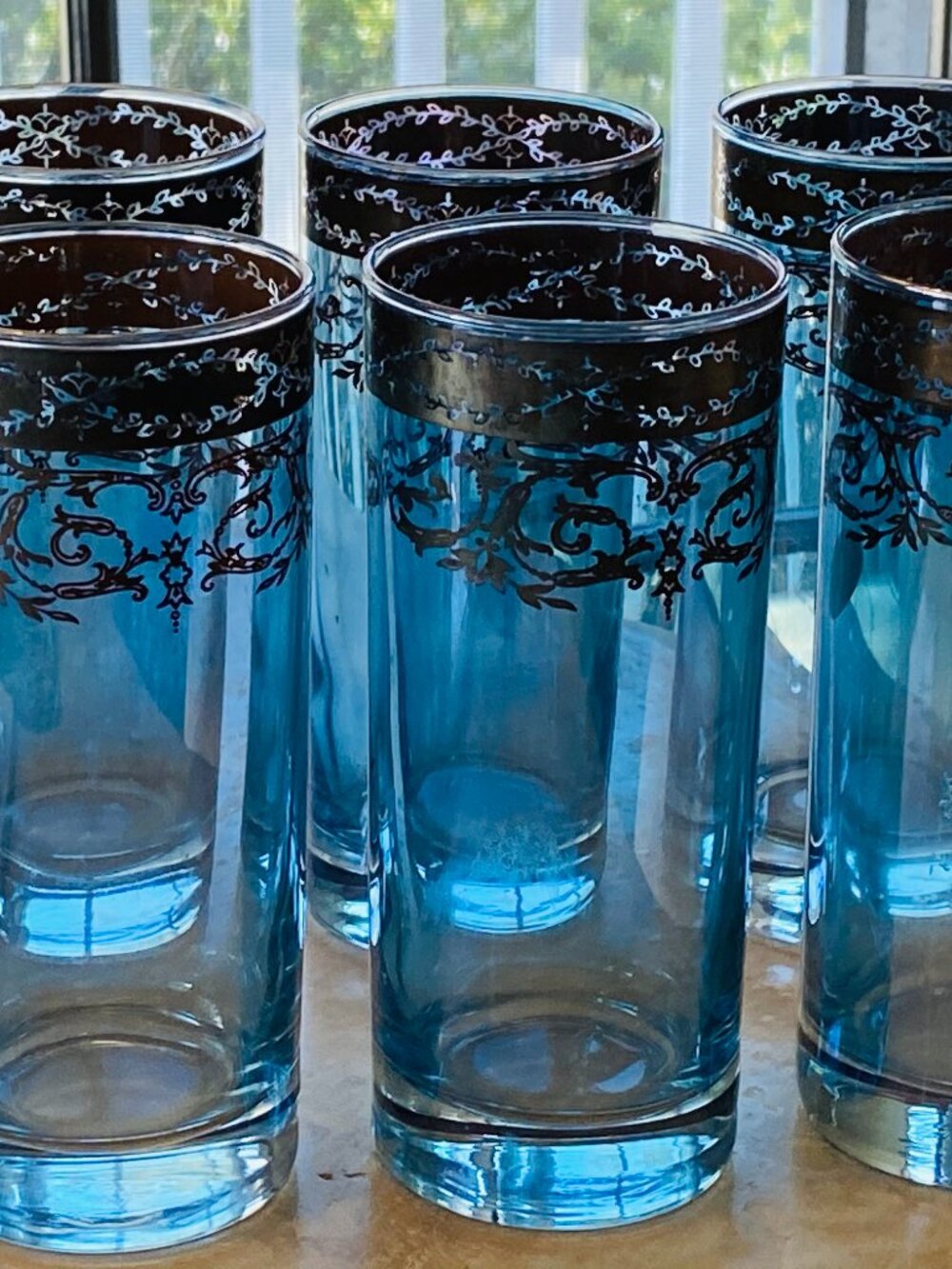 Vintage glassware- 6 Champagne, 6 wine, 6 highball and 6 old fashion glasses